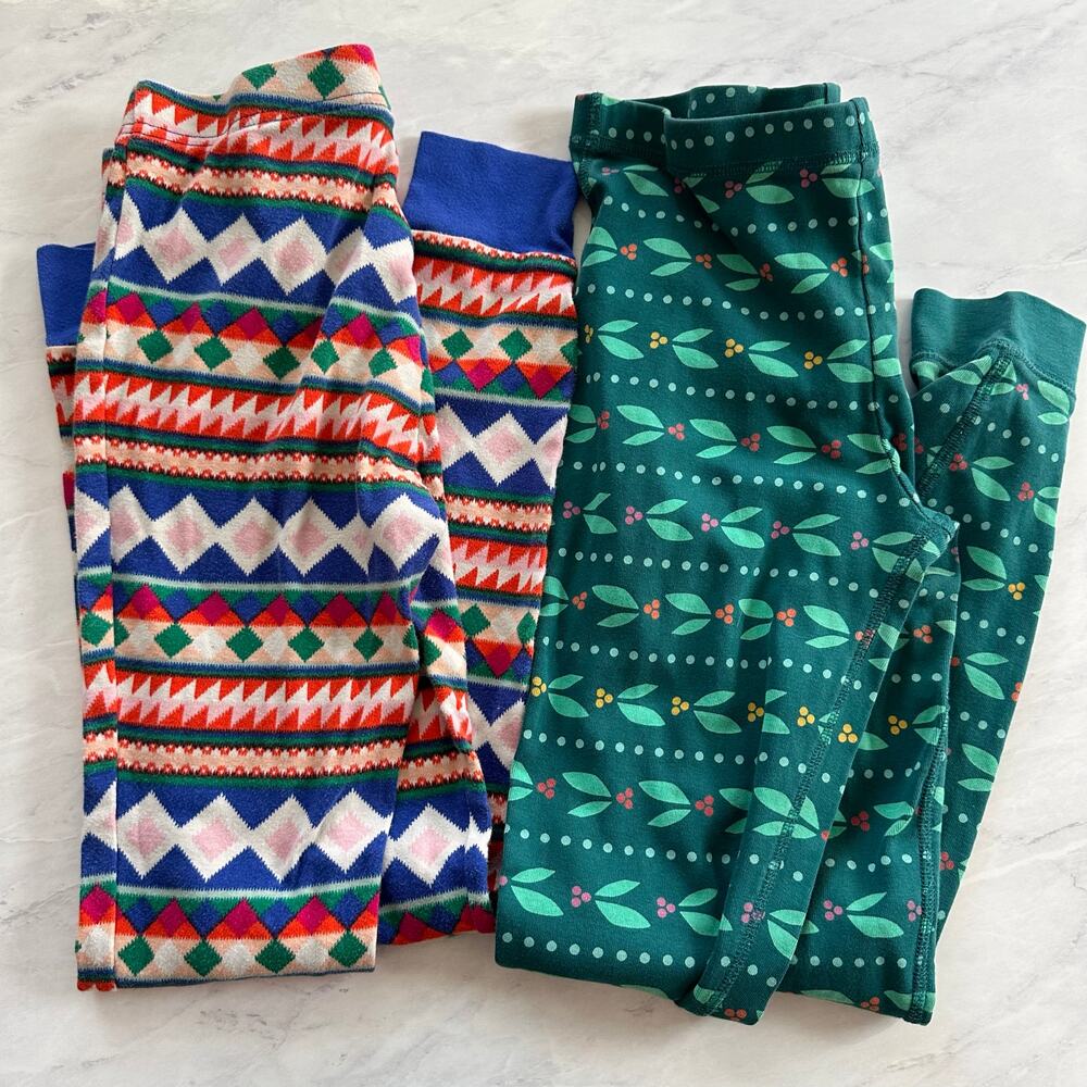 Primary Old Navy girls pajama holiday pants sz 12 green fair isle pair of 2 pj's